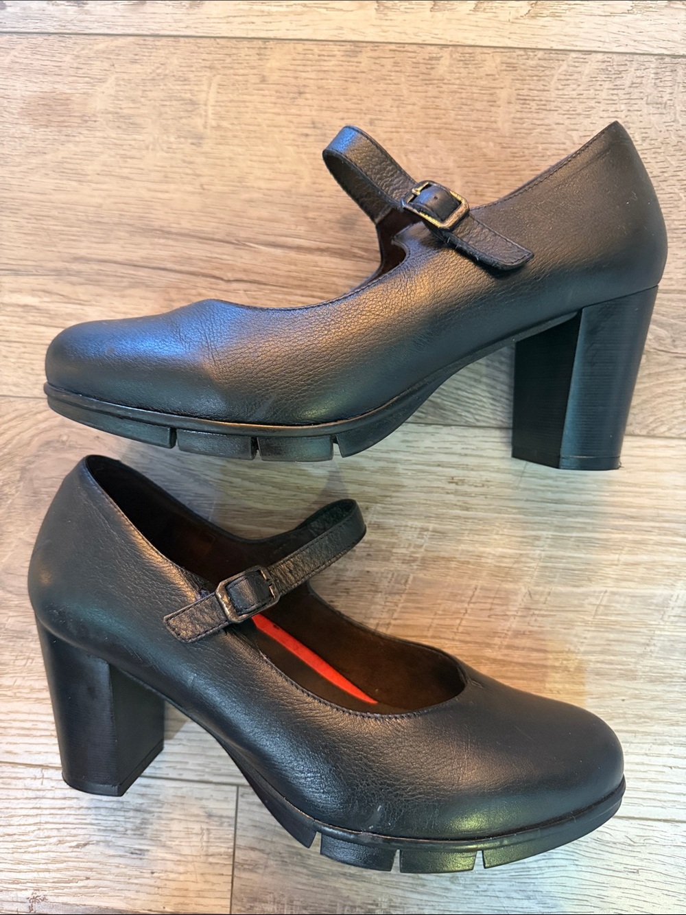 Heeled, Black leather  Mary Jane’s